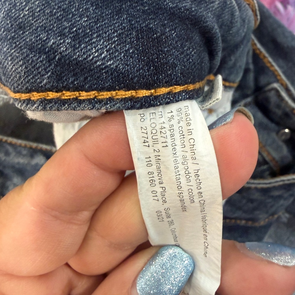 Eloquii Distressed Jeans Women 20 Blue Ripped Raw Hem Denim - Picture 9 of 11